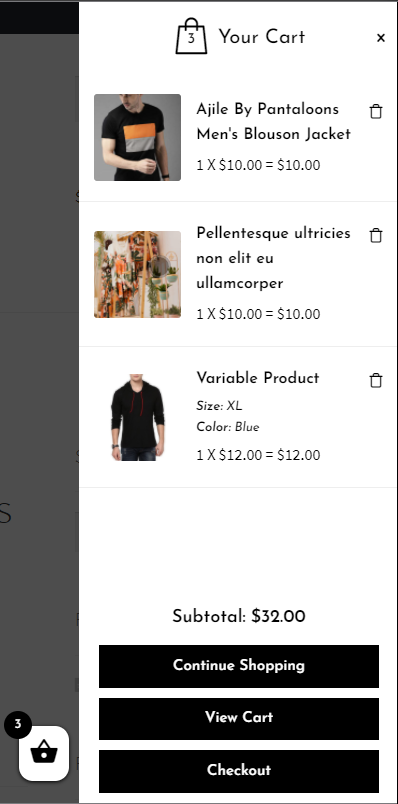 Side cart pour Woocommerce