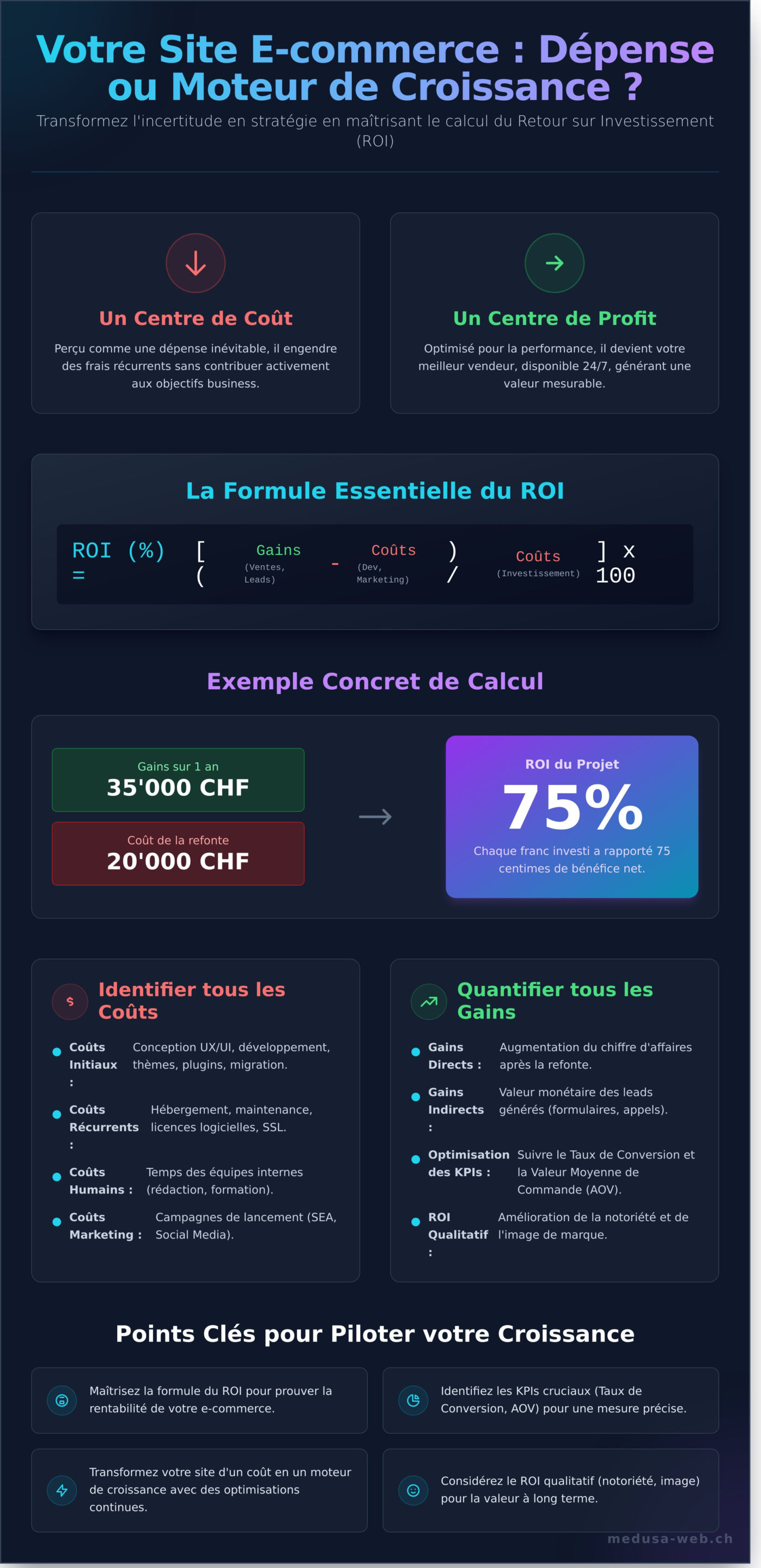 Calculer le Retour sur Investissement (ROI) de Votre Site Web E-commerce - Infographic