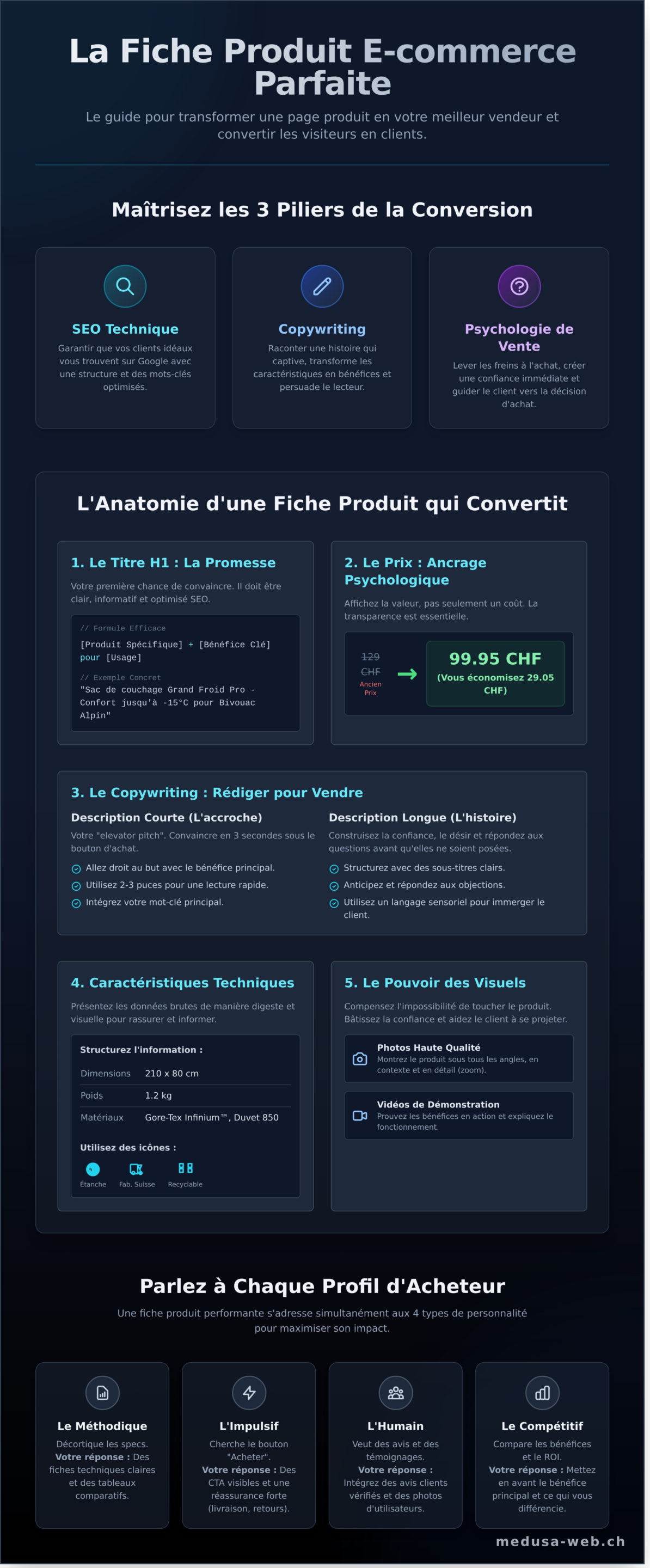Fiche Produit E-commerce : Le Guide Complet pour Convertir Vos Visiteurs en Clients - Infographic