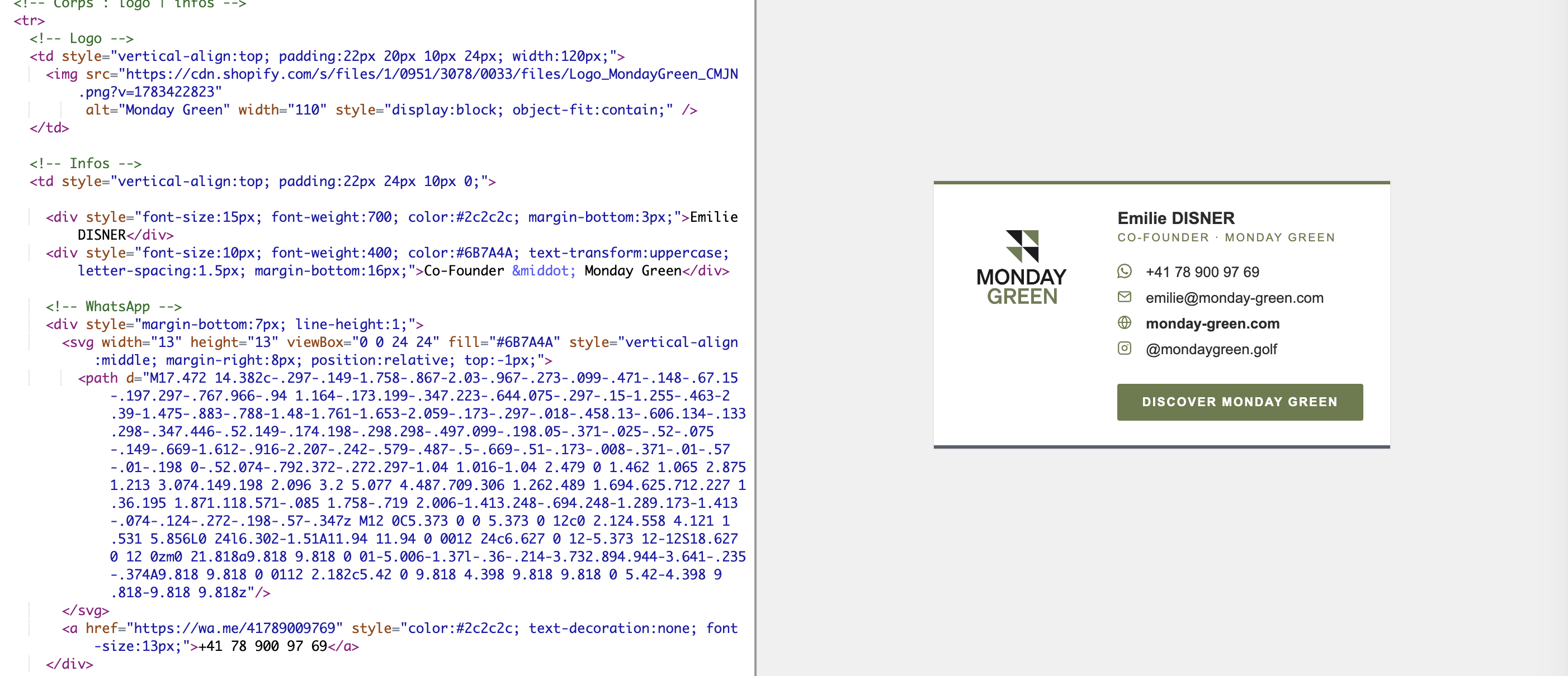 Une signature mail en format HTML